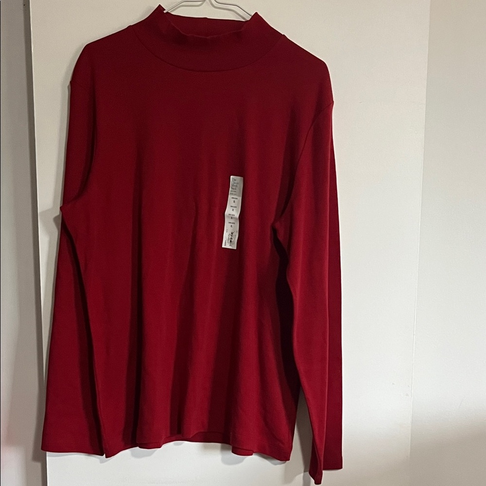 Croft & Barrow Classic Red Mock Neck Top